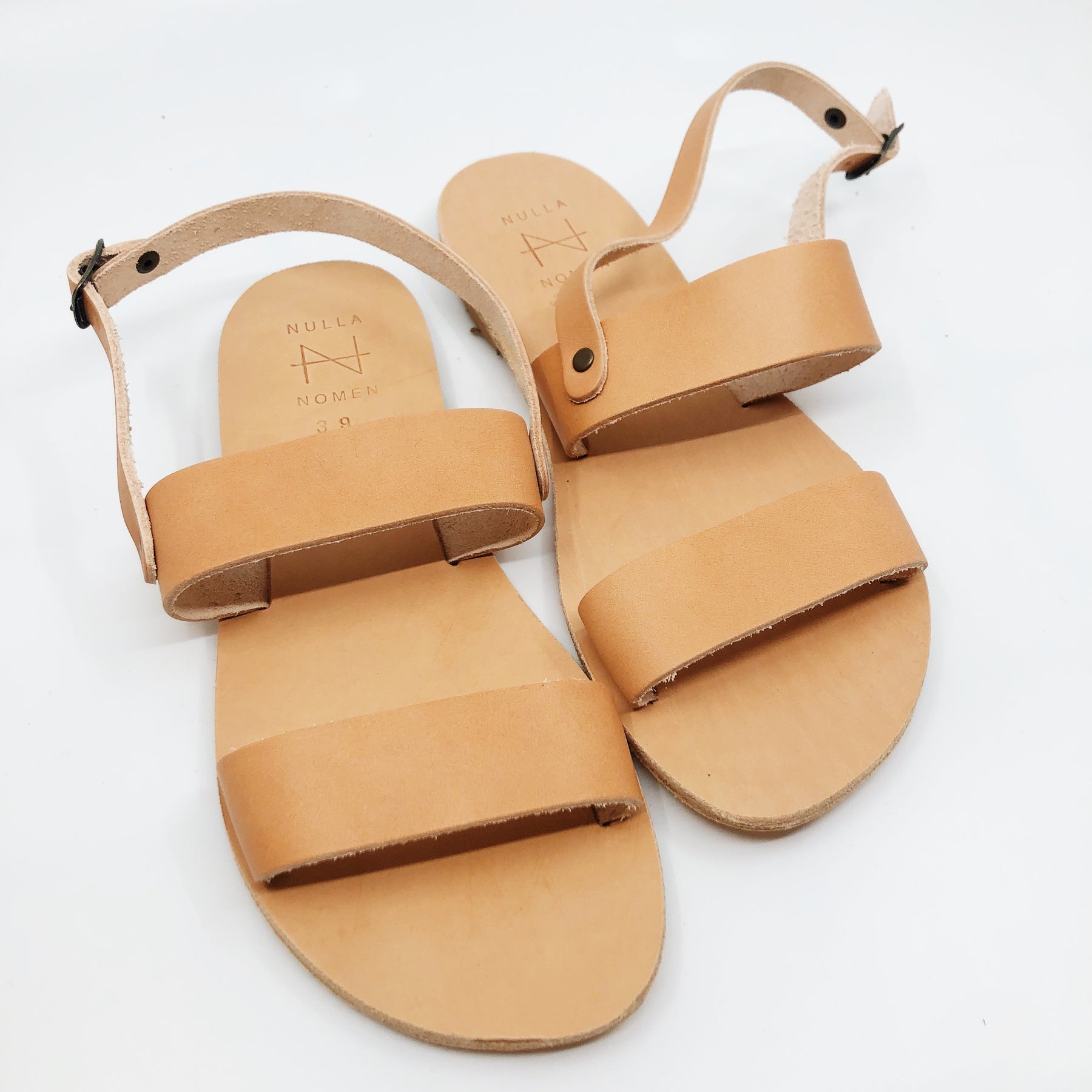 Tan two 2025 strap sandals
