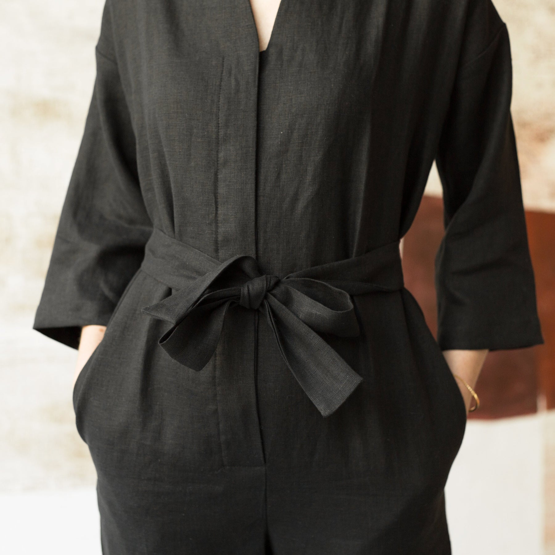 Black kimono jumpsuit clearance